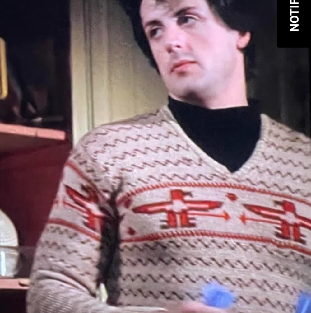 Sly Stallone Shop Rocky V Neck Sweater - Picture 2 of 6